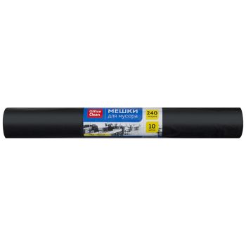 Мешки для мусора 240л OfficeClean ПВД, 88*135см, 31мкм, 10шт., черные, в рулоне Мешки для мусора 240л OfficeClean ПВД, 88*135см, 31мкм, 10шт., черные, в рулоне