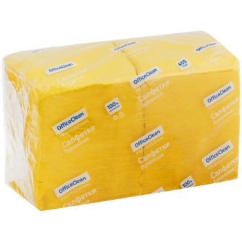 Салфетки бумажные OfficeClean Professional, 1 слойн., 24*24см, желтые, 400шт. Салфетки бумажные OfficeClean Professional, 1 слойн., 24*24см, желтые, 400шт.