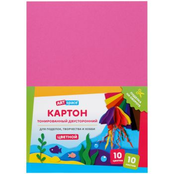 Картон цветной А4, ArtSpace, 10л., 10цв., тонированный, ассорти, 180г/м2 Картон цветной А4, ArtSpace, 10л., 10цв., тонированный, ассорти, 180г/м2