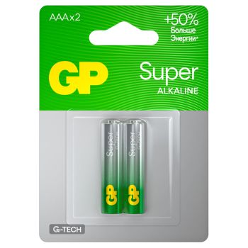 Батарейка GP Super G-Tech AAA (LR03) 24A алкалиновая, BC2 Батарейка GP Super G-Tech AAA (LR03) 24A алкалиновая, BC2