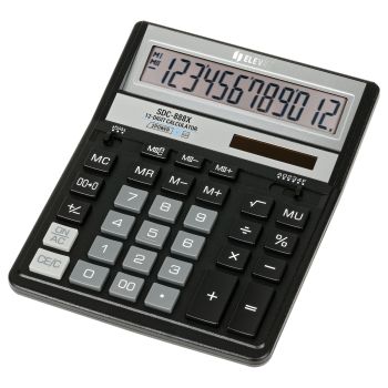 Калькулятор настольный Eleven SDC-888X-BK, 12 разрядов, двойное питание, 158*203*31мм, черный Калькулятор настольный Eleven SDC-888X-BK, 12 разрядов, двойное питание, 158*203*31мм, черный