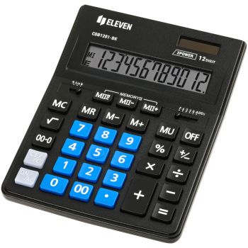 Калькулятор настольный Eleven Business Line CDB1201-BK/BL, 12 разрядов, двойное питание, 155*205*35мм, черный/синий Калькулятор настольный Eleven Business Line CDB1201-BK/BL, 12 разрядов, двойное питание, 155*205*35мм, черный/синий