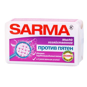 Мыло хозяйственное Sarma против пятен, пленка, 140г Мыло хозяйственное Sarma против пятен, пленка, 140г