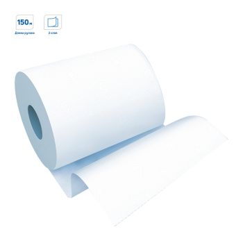 Полотенца бумажные в рулонах OfficeClean (H1), 2-слойные, 150м/рул., белые Полотенца бумажные в рулонах OfficeClean (H1), 2-слойные, 150м/рул., белые