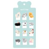 Флажки-закладки MESHU "Sweety kitty" пластиковые фигурные, 20л*12 дизайнов, европодвес